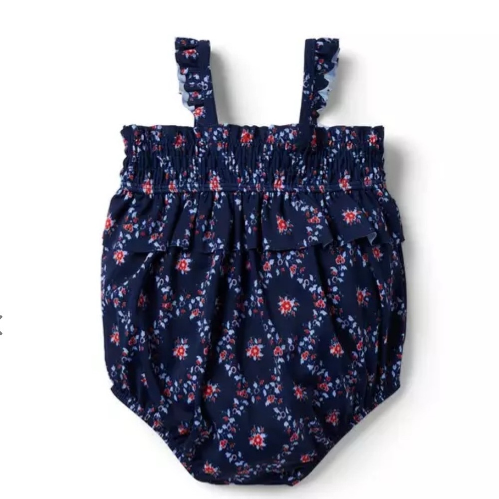 Janie and Jack Baby Recycled Floral Smocked Swimsuit 6-12 mo.